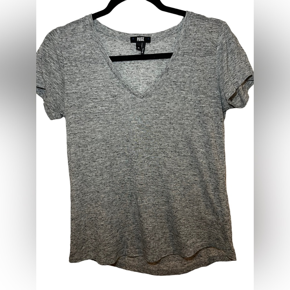 Paige V-Neck Short Sleeve Linen Blend M